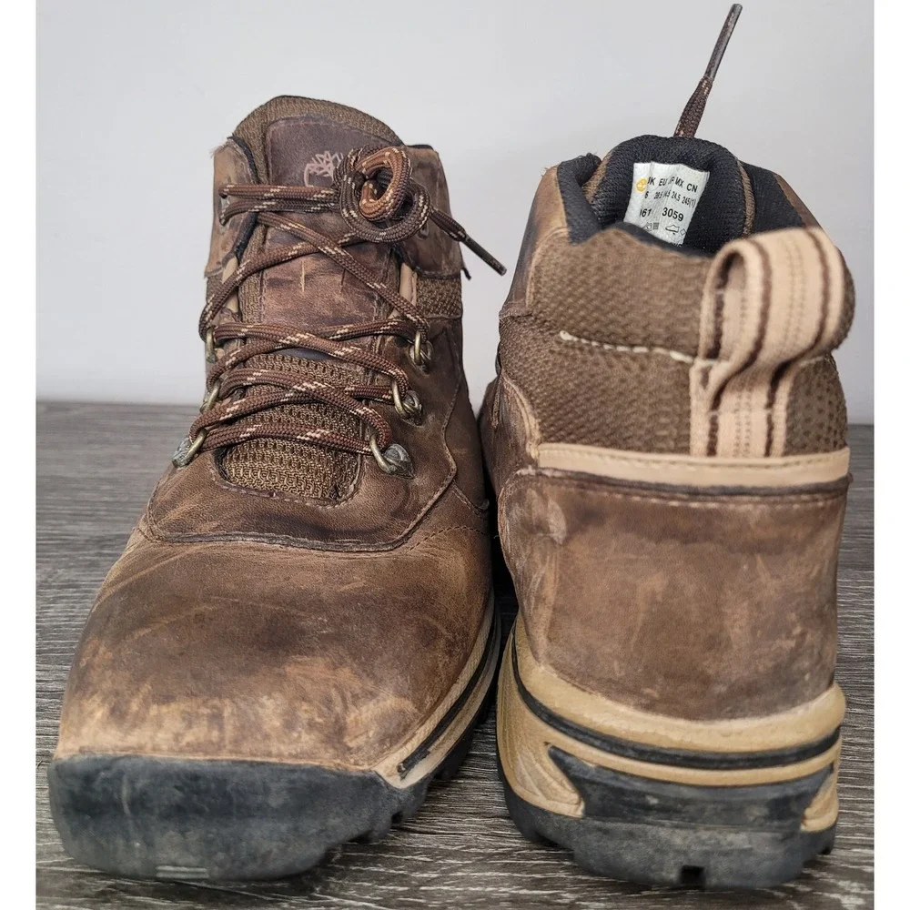 Timberland Waterproof Hiking Boots Boys Size 6.5 US Brown Leather Ankle 66961